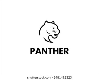 Panther logo design vector,black panther