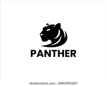 Panther logo design vector,black panther