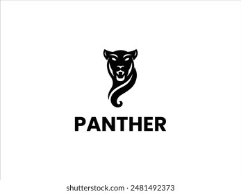 Panther logo design vector,black panther