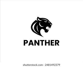 Panther logo design vector,black panther