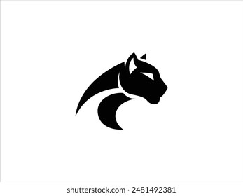 Panther logo design vector,black panther