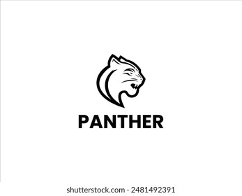 Panther logo design vector,black panther