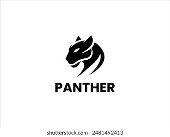 Panther logo design vector,black panther