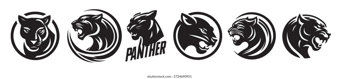 Panther Logo Symbol Vektorgrafik schwarz Farbe weiß