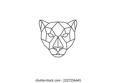 panther logo illustration vector in geometric style