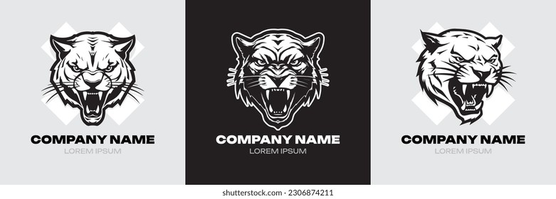 Panther Logo Set. Premium Vector Design Illustration.