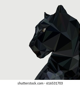 Panther in low poly triangular style vector illustration