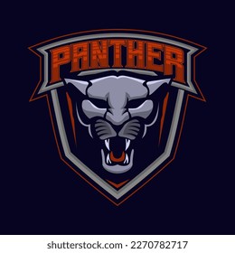 Logo del Panther Mascot E-Sport. Ilustración vectorial de la plantilla de diseño de vectores con logotipo Panther