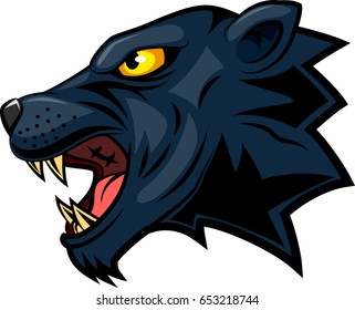 Panther mascot face. Vector illustration