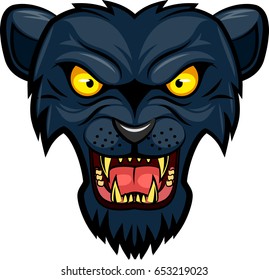 Panther mascot face. Vector illustration