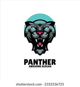 panther mascot illustration logo design