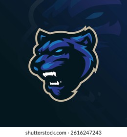 Panther mascot logo design with modern illustration concept style for badge, emblem and t shirt printing. Panther head illustration.