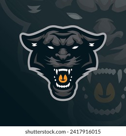 Vector de diseño del logo de mascota Panther con el concepto de ilustración moderna para la impresión de insignias, emblemas y camisetas. Ilustración de cabeza de pantera.