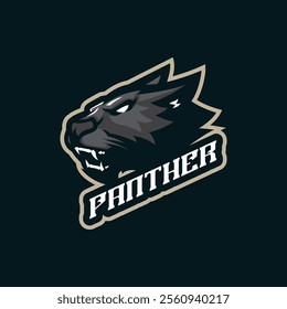 Panther mascot logo design vector. Panther head illustration for sport team.