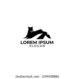 panther mountains logo design, monochrome logo