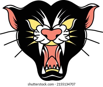 panther old school vector which is suitable for sticker packing and other needs