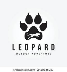 Panther paw leopard paw silhouette logo vector design