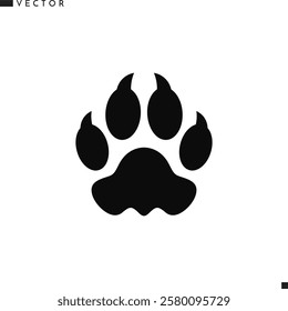 Panther paw print icon. Leopard paw print vector illustration 