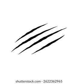 Panther paw print scratch silhouette vector flat illustration design.