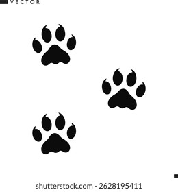 Panther paw print. Wild animal paw print