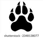 Panther paw silhouette vector art