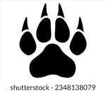 Panther paw silhouette vector art