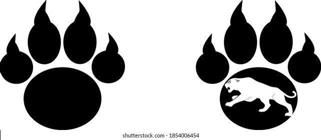 Panther paws on white background. Vector