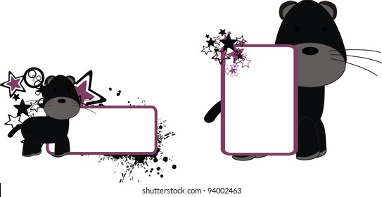 panther plush cartoon copyspace  in vector format