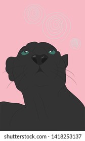 panther portrait vector illustration on bright background, vector