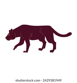 Panther Predator Animal Cartoon Style Illustration