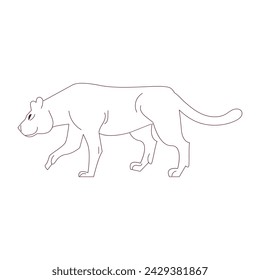 Panther Predator Animal Outline Illustration