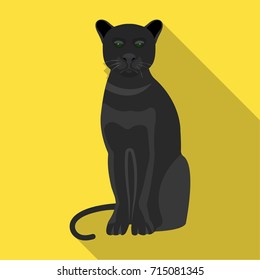 Panther, predatory animal. Pantera, wild cat single icon in flat style vector symbol stock illustration web.