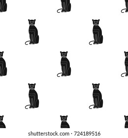 Panther, predatory animal. Pantera, wild cat single icon in black style vector symbol stock illustration web.