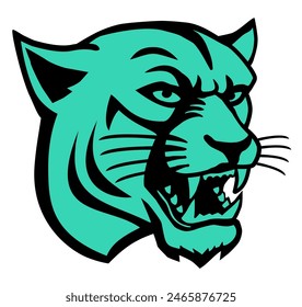 Panther roaring vector art icon