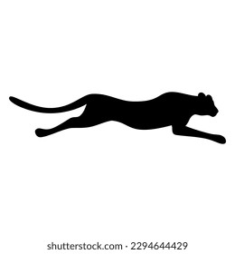 Panther running Silhouette. Vector image