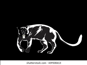 Panther scetchy vector illustration, logo design