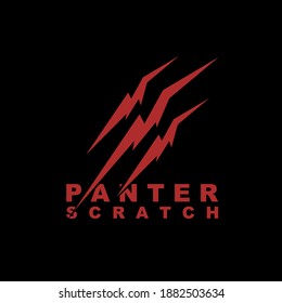 Panther Scratch Logo Design Vector