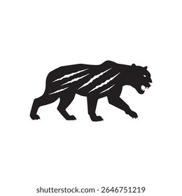 Panther scratches silhouette vector flat illustration design.