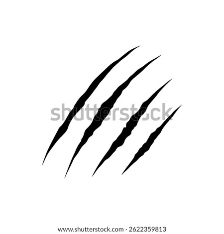 Panther scratches silhouette vector flat illustration design.