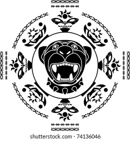 panther. second variant. stencil. vector illustration