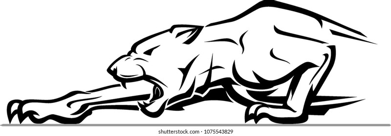 Panther Sharp Paw Reaching Out, Side view svg