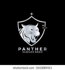 Panther shield logo design vector template. Panther emblem logo design vector