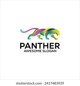  Panther einfache Maskottchen Abstrakte Logo-Design-Illustration  