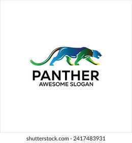  panther simple mascot Abstract logo design illustration  