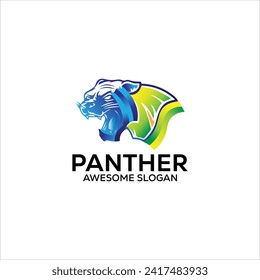  panther simple mascot Abstract logo design illustration  