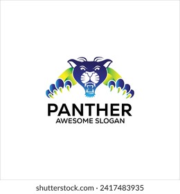  panther simple mascot Abstract logo design illustration  