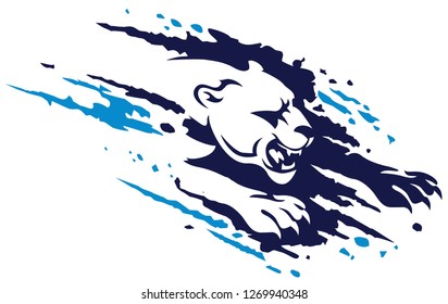 Panther Splash Ragged Icon Design Vector