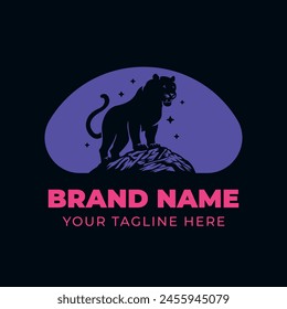 Panther standing on mountain logo