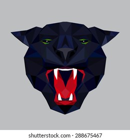 Panther stylized triangle polygonal model