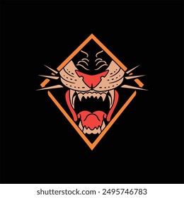 panther tattoo illustration vector design